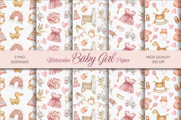 Adorable Pink Baby Girl Seamless Pattern: A Versatile Design Asset