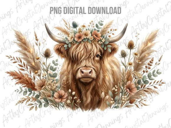Beautiful Boho Highland Cow Farm Animal: A Designer's Guide