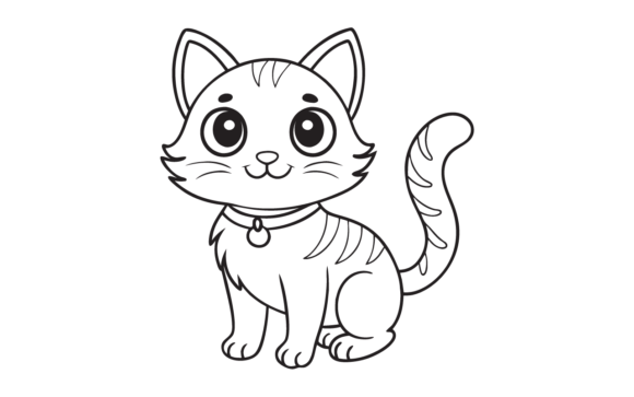 Cute Cat Line Art Drawing: A Versatile Design Asset