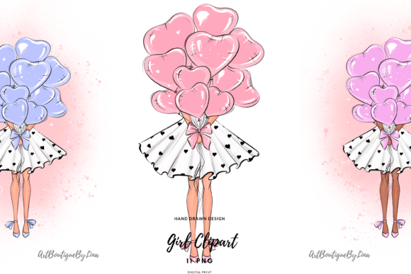 Cute Pink Girl with Heart Balloon Clipar: A Designer's Guide