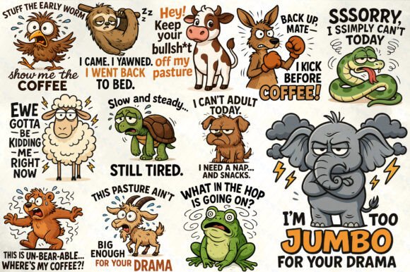 Funny Animal Quotes Sublimation PNG: A Crafter's Secret Weapon