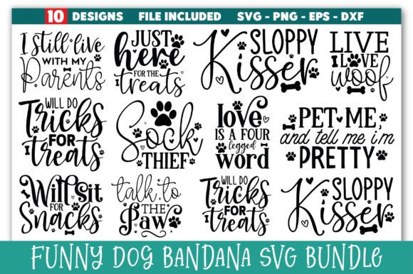 Funny Dog Bandana SVG Bundle: Your Go-To for Pet-Themed Designs