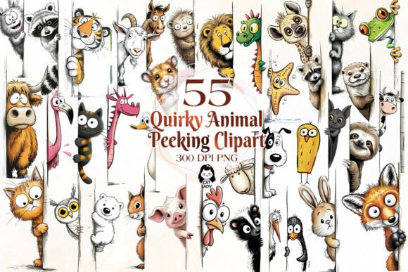 Mega Quirky Animal Peeking Around Corner: Bold Fun for Projects