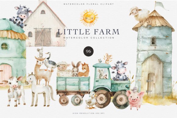 Nursery Little Farm Animal Clipart Set: Your Design Toolkit