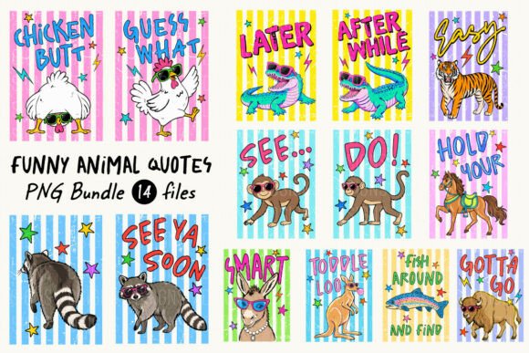 Retro Coquette Charm: Using Funny Animal Quotes PNGs
