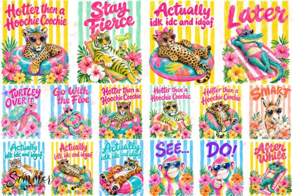 Sassy Summer Preppy Animal Sublimation: Your Go-To Design Asset