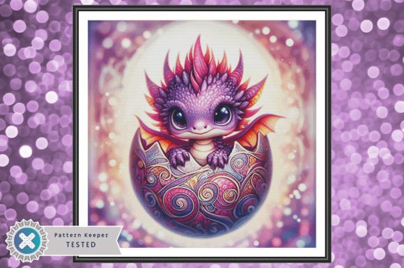 Stitch a Whimsical Masterpiece: The Cute Purple Dragon Cross Stitch Pattern