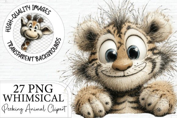 Whimsical Peeking Animal Clipart: Infusing Projects with Playful Curiosity
