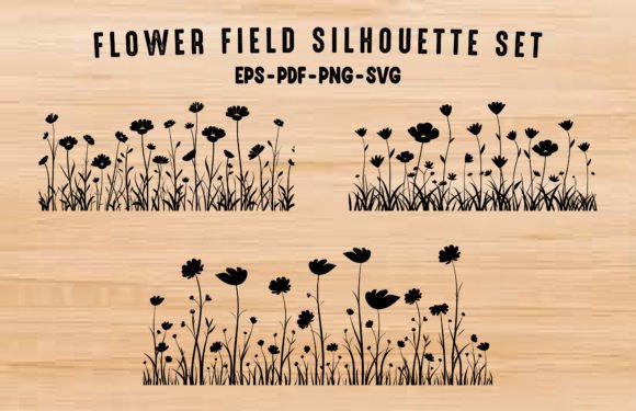 Wildflowers SVG Black Clipart Bundle: Elevate Your Designs
